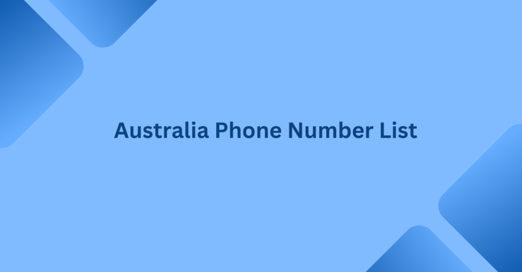 australia phone number list