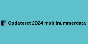 Opdateret 2024 mobilnummerdata