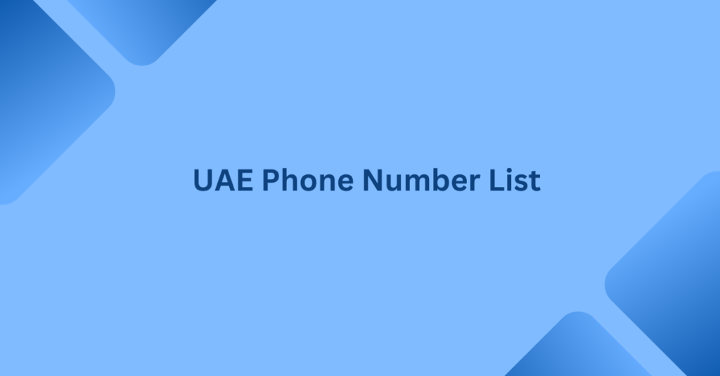 uae phone number list