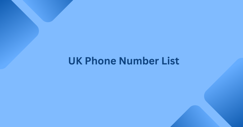 uk phone number list