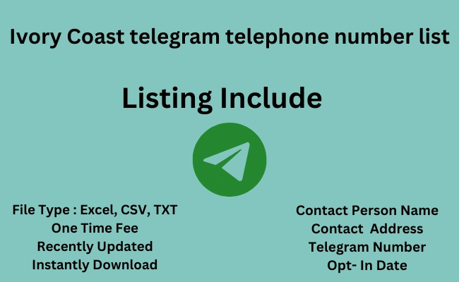 Ivory Coast telegram telephone number list